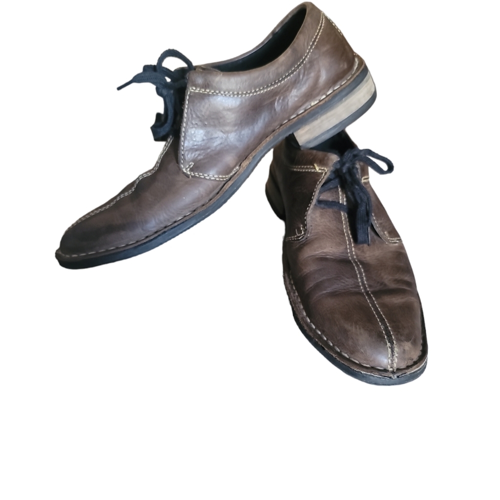 COLE HAAN DARK BROWN LEATHER SPLIT TOE OXFORDS SHOES 9 M MENS DRESS BROGUES